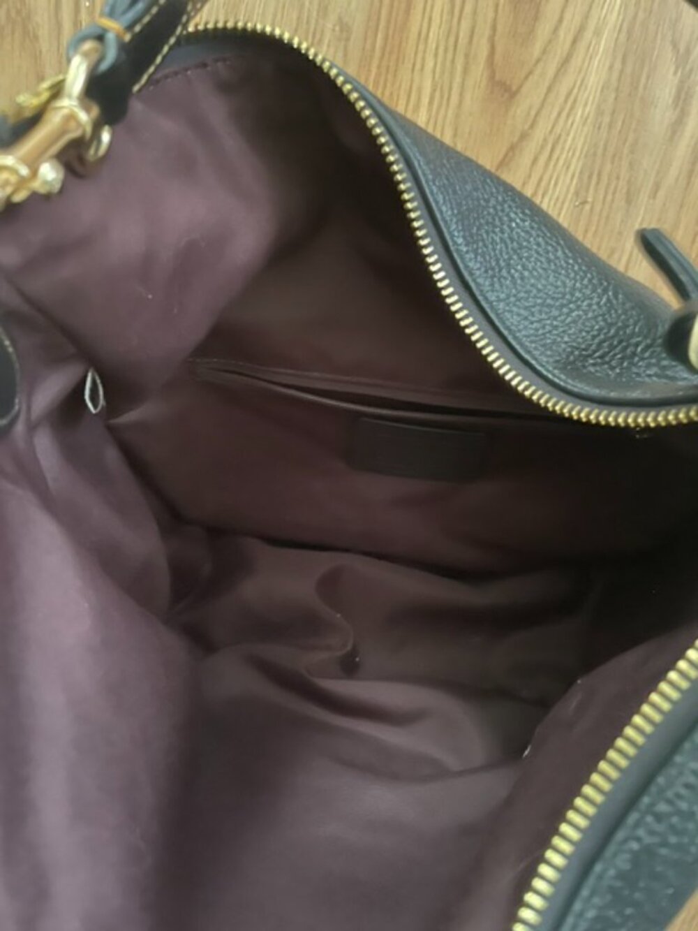 Coach-Pennie Black Pebbled Leather Shoulder Bag - Picture 3 of 6